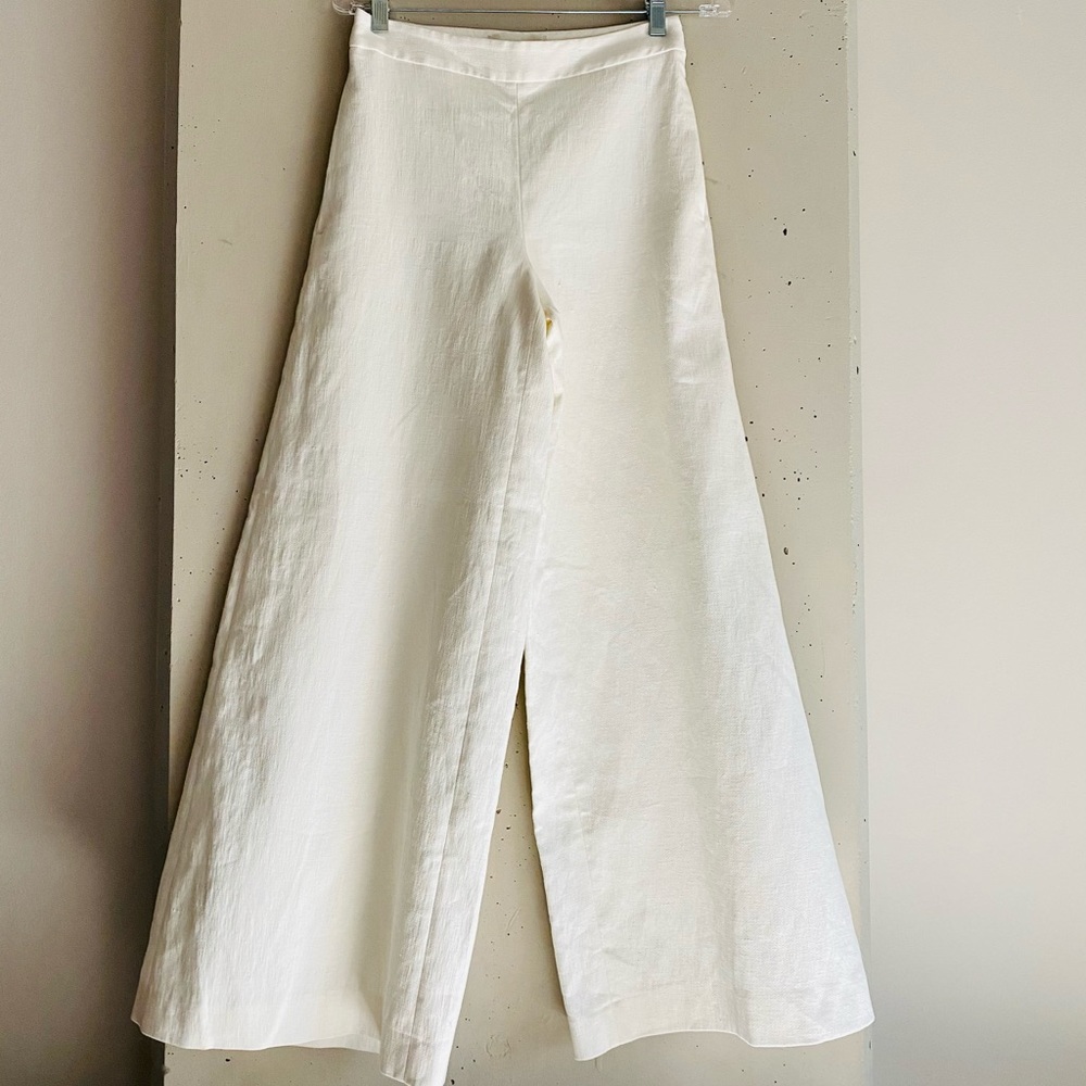 New w/o tag Mansur Gavriel White Linen Pant 38